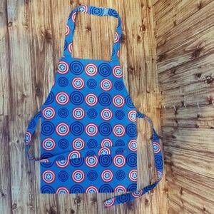 Marvel Blue Captain America Kids Apron Garden Cooking Girls Boys OSFM